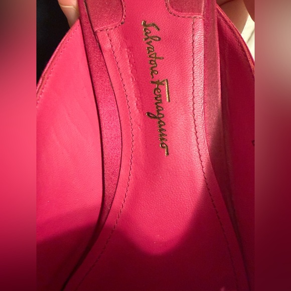 Salvatore Ferragamo Red Mules with Gold Accent - Picture 2 of 6